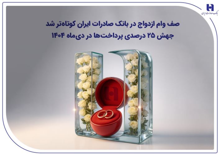 صف وام ازدواج در بانک صادرات ایران کوتاه‌تر شد؛ جهش ۲۵ درصدی پرداخت‌ها در دی‌ماه ۱۴۰۴