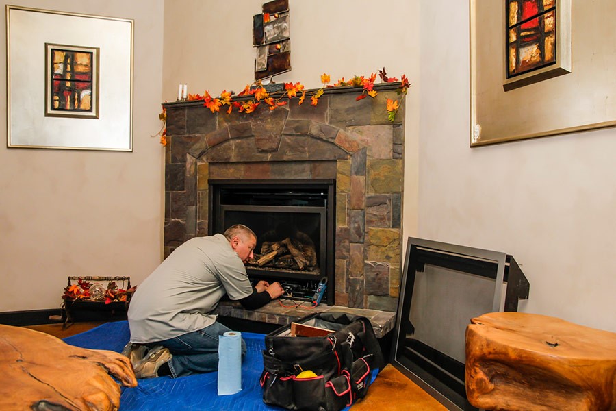 Fireplace service repair and fireplace cleaning