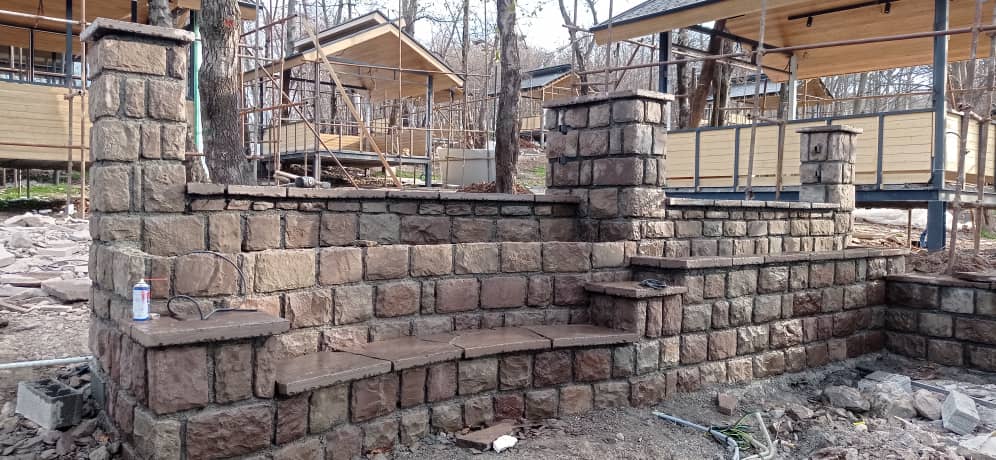 اجرای دیوار با سنگ مالون 