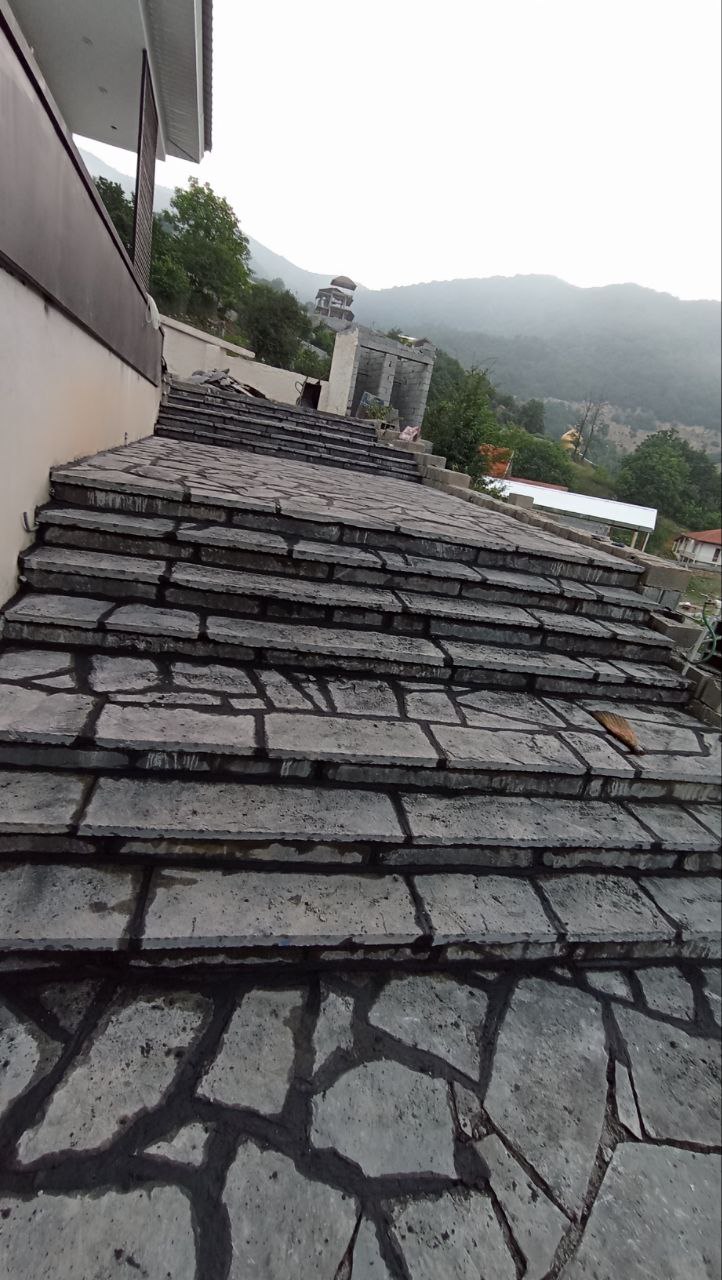 اجرای پله با سنگ لاشه =/ اجرای کف فرش سنگی 