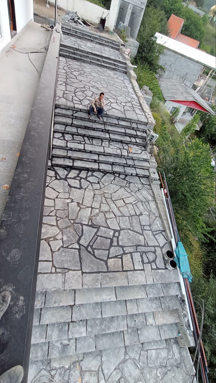قیمت سنگ کاری لاشه ÷= نوسازی پله با سنگ ورقه ای 