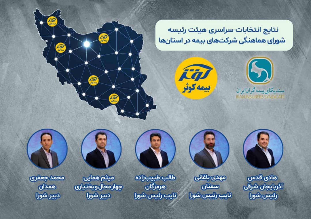 منتخبین بیمه کوثر در هیئت رئیسه شورای هماهنگی بیمه استان‌ها