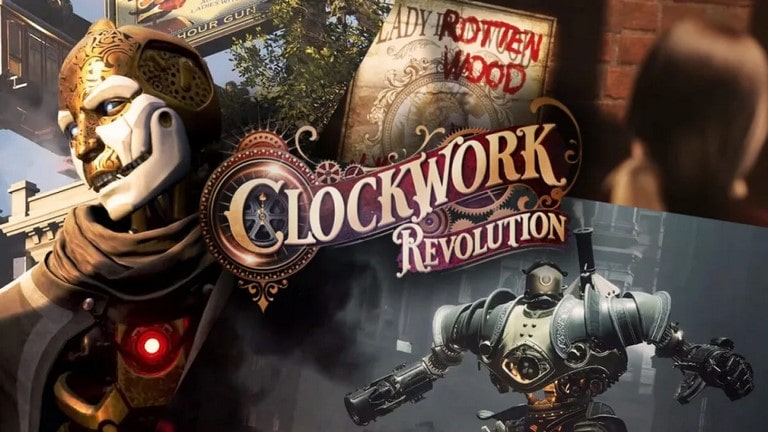 طرح هنری بازی Clockwork Revolution ربات و ماشین بخار