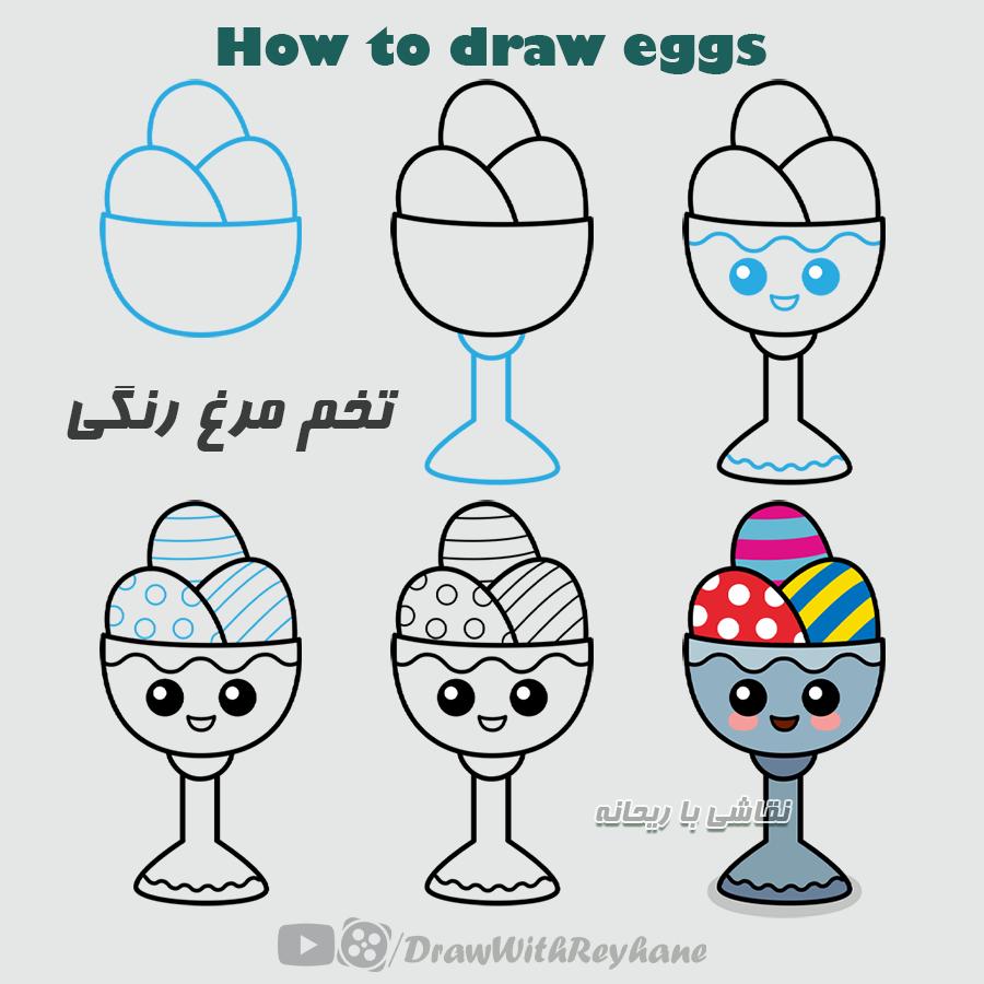 آموزش نقاشی تخم مرغ رنگی | نقاشی سفره هفت سین | نقاشی عید نوروز