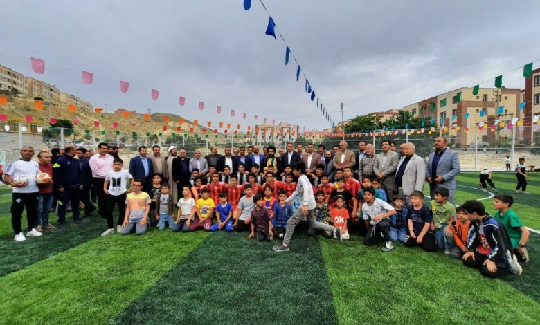 افتتاح زمین چمن مصنوعی مینی‌ فوتبال مسکن‌ مهر مهرآباد شهر رودهن