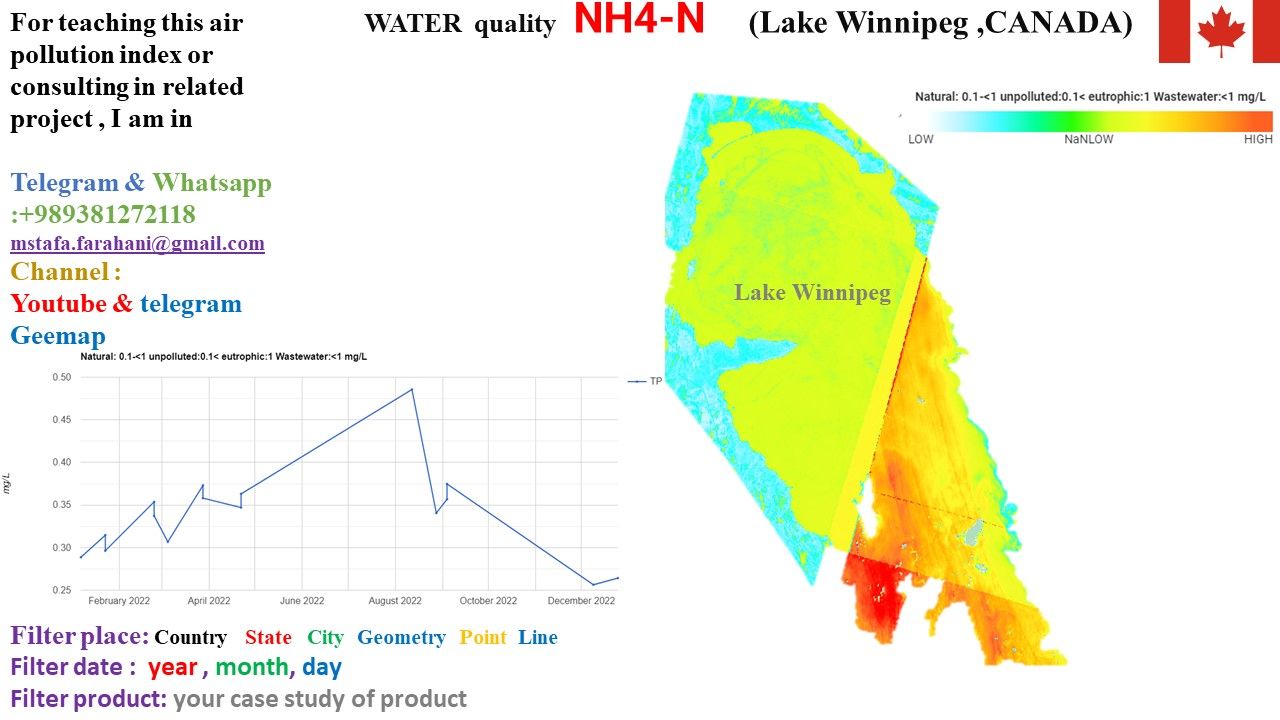 Remote sensing ammonium for water pollution chart map