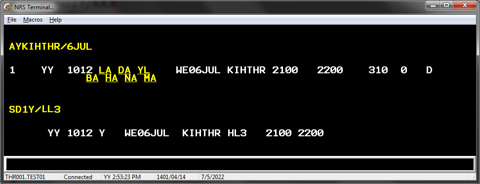 انواع رزرو در نیرا رزرو بصورت LL