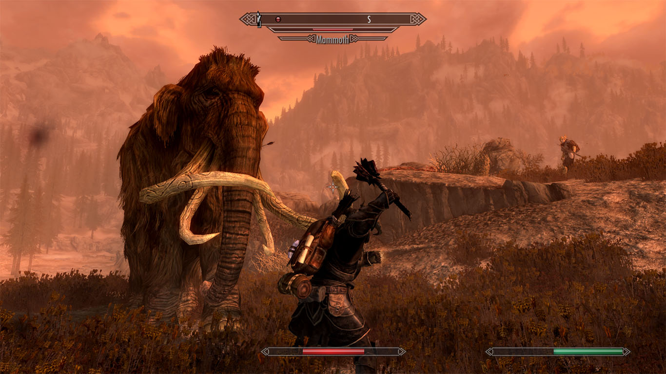 skyrim-mammoth-fight-mace