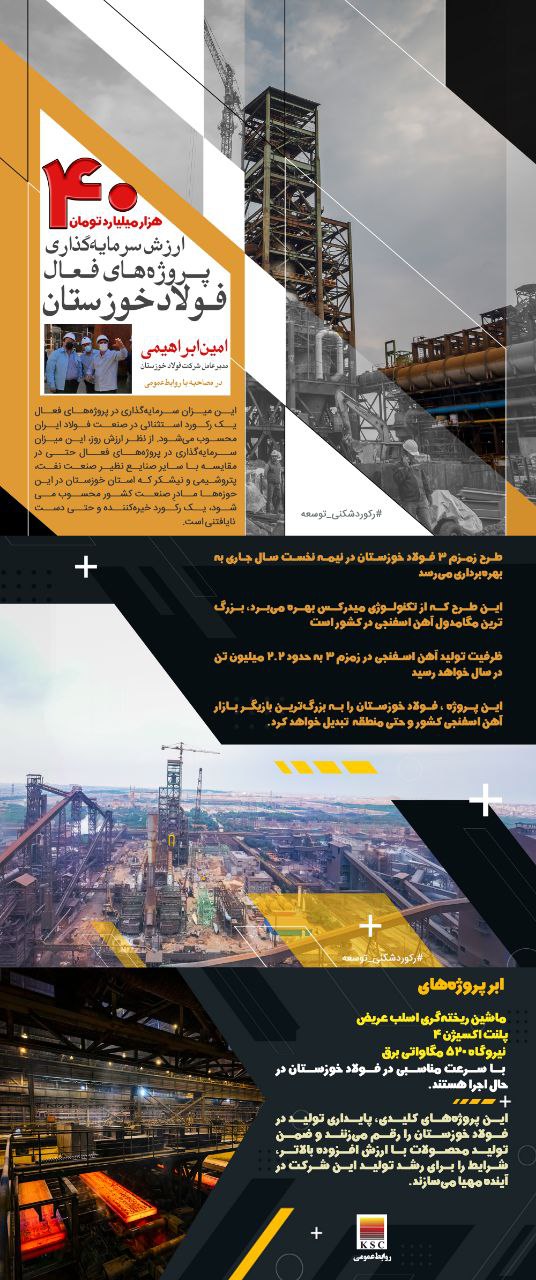 تجارت گردان | بزرگ ترین سرمایه‌گذاری صنعت کشور در فولاد خوزستان در حال انجام است