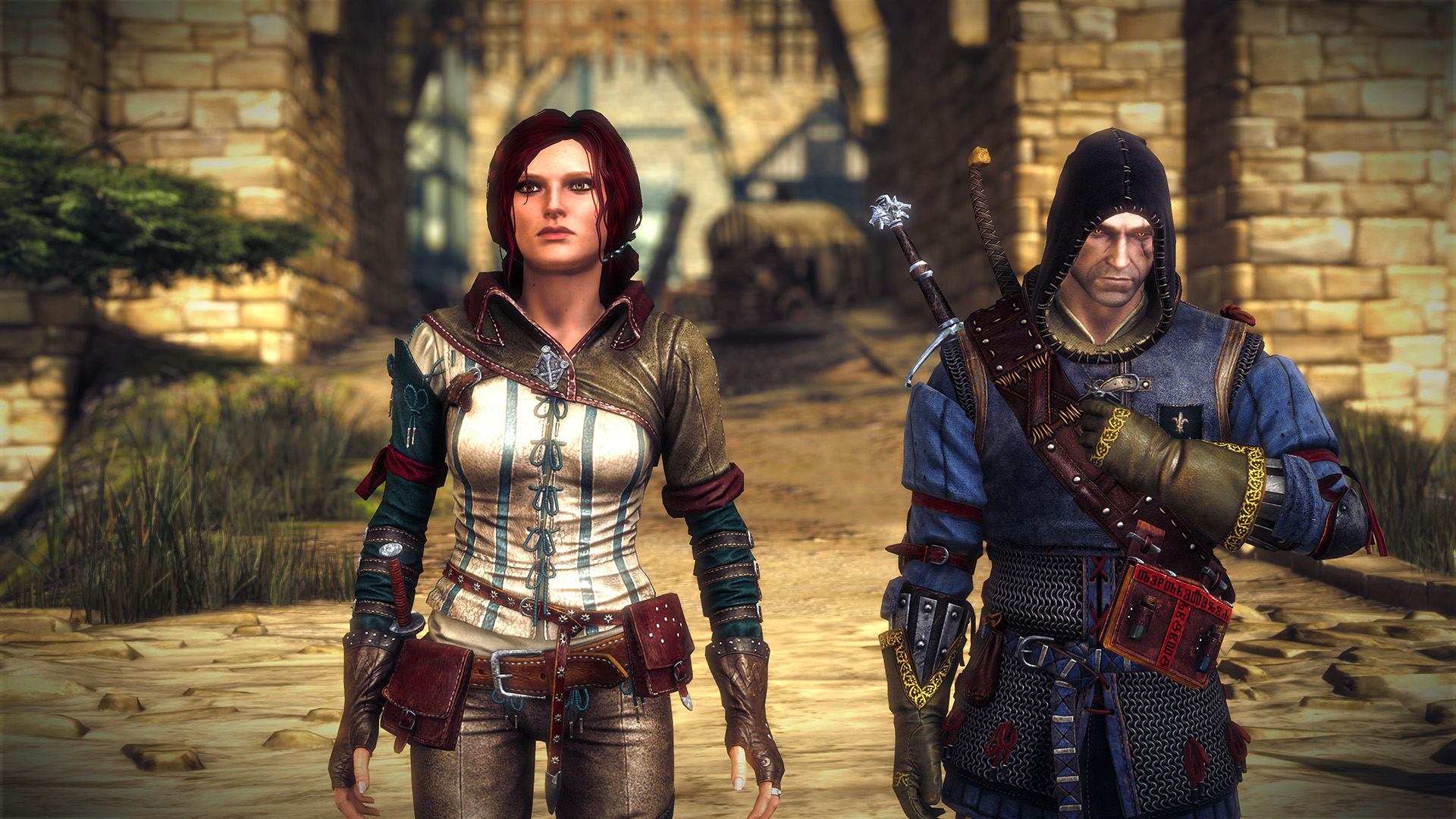 witcher 2 enhanced 4k hd geralt triss