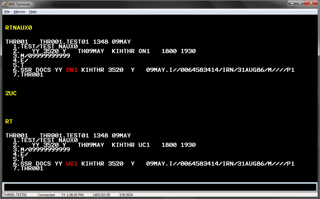 نحوه عدم تایید درخواست رزرو توسط واحد کنترل پرواز