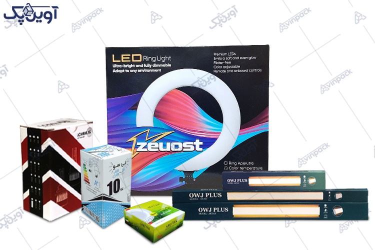 جعبه کارتن بسته بندی لامپ