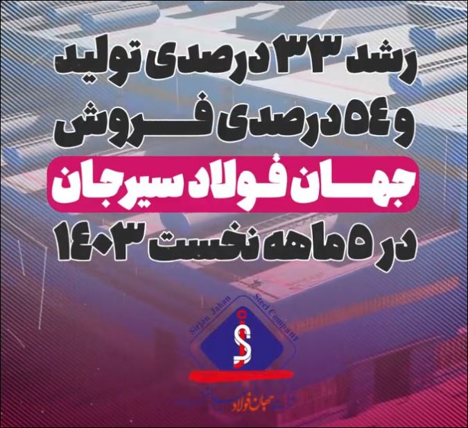 رشد ۳۳ درصدی تولید و ۵۴ درصدی فروش شرکت جهان فولاد سیرجان